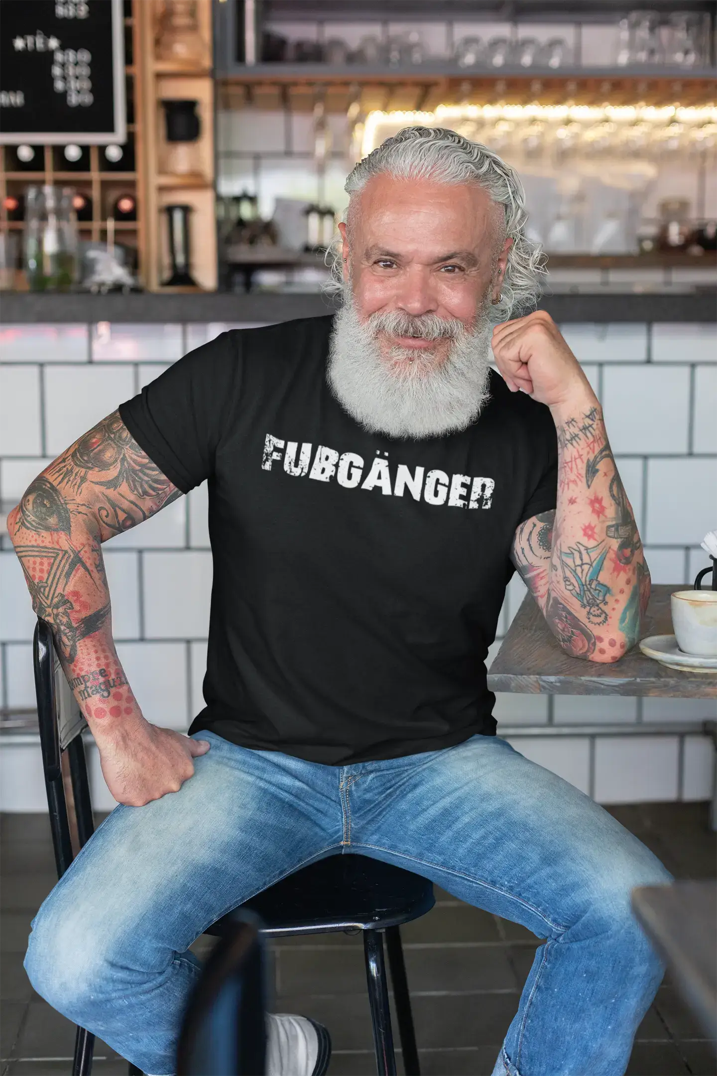 fußgänger Men's T shirt Black Birthday Gift 00548