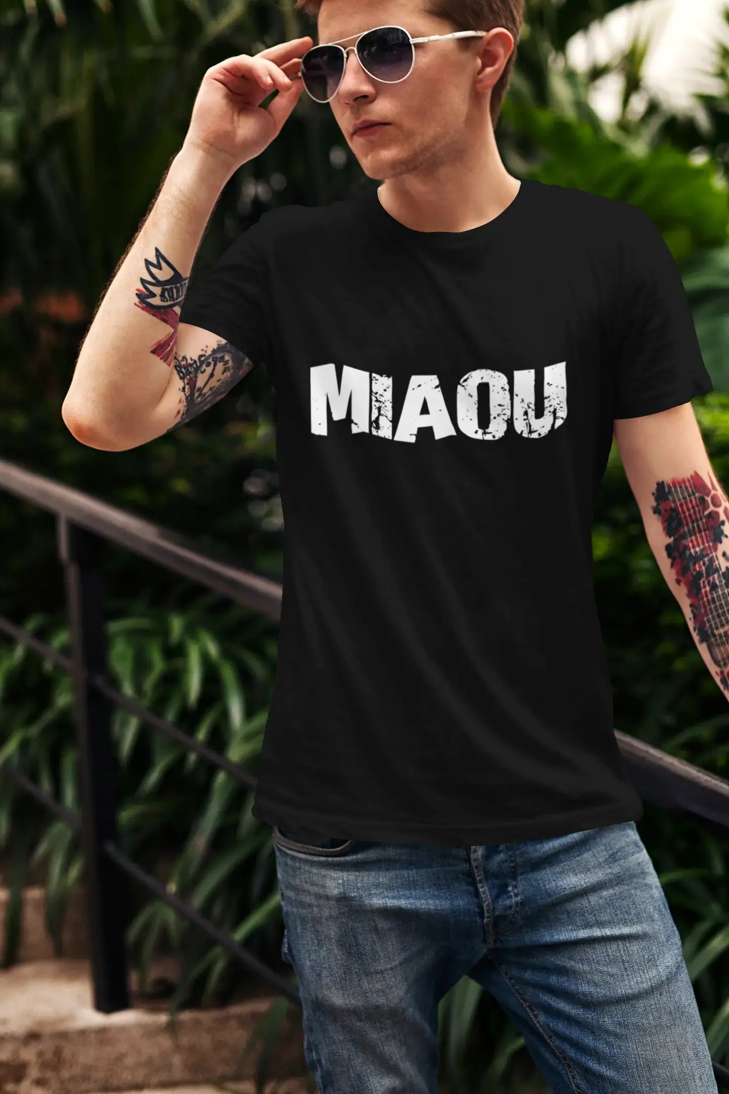 Homme Tee Vintage T Shirt Miaou