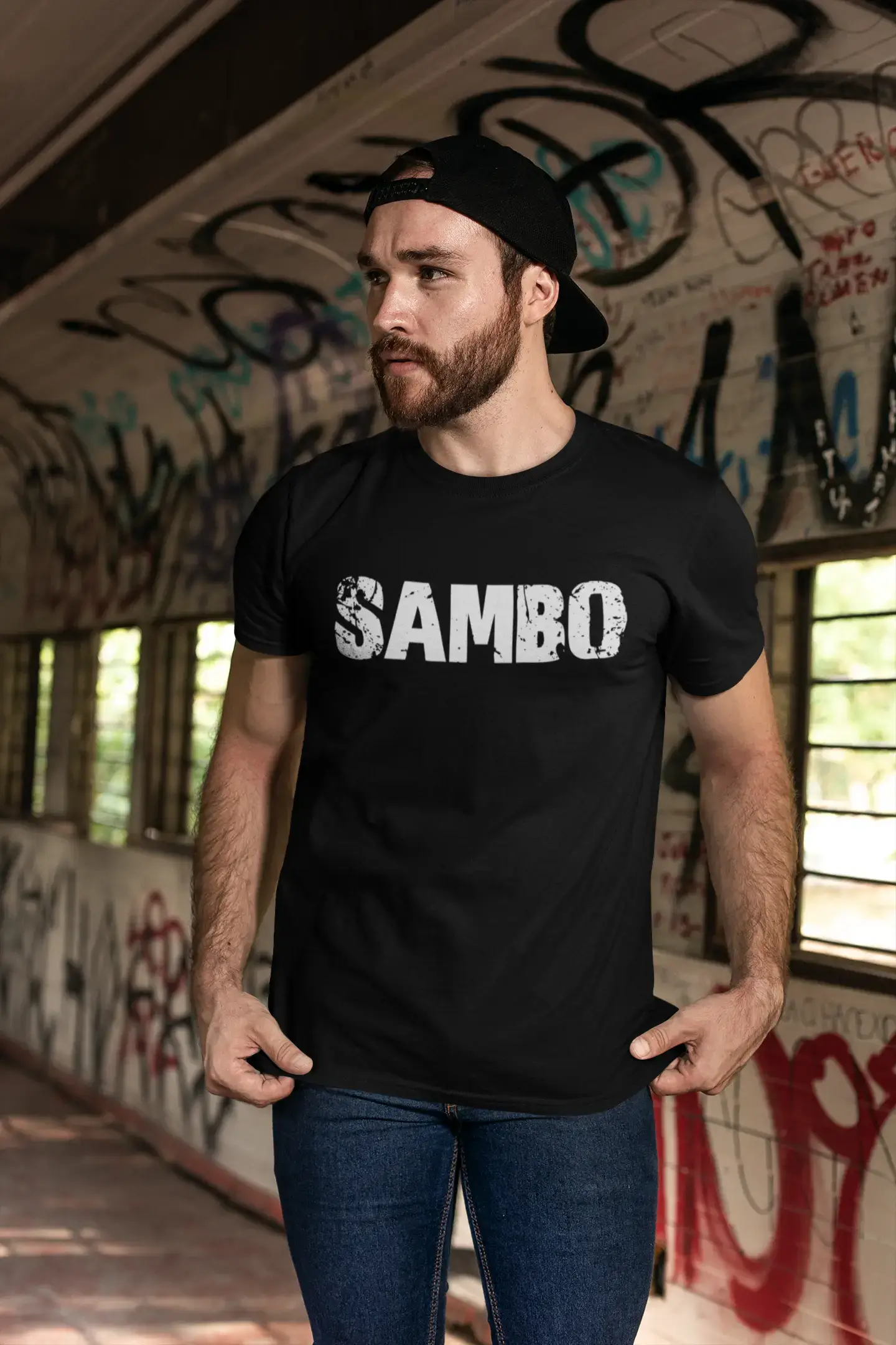 sambo Men's Retro T shirt Black Birthday Gift 00553