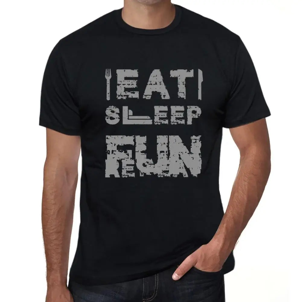 Men's Graphic T-Shirt Eat Sleep Fun Repeat Eco-Friendly Limited Edition Short Sleeve Tee-Shirt Vintage Birthday Gift Novelty