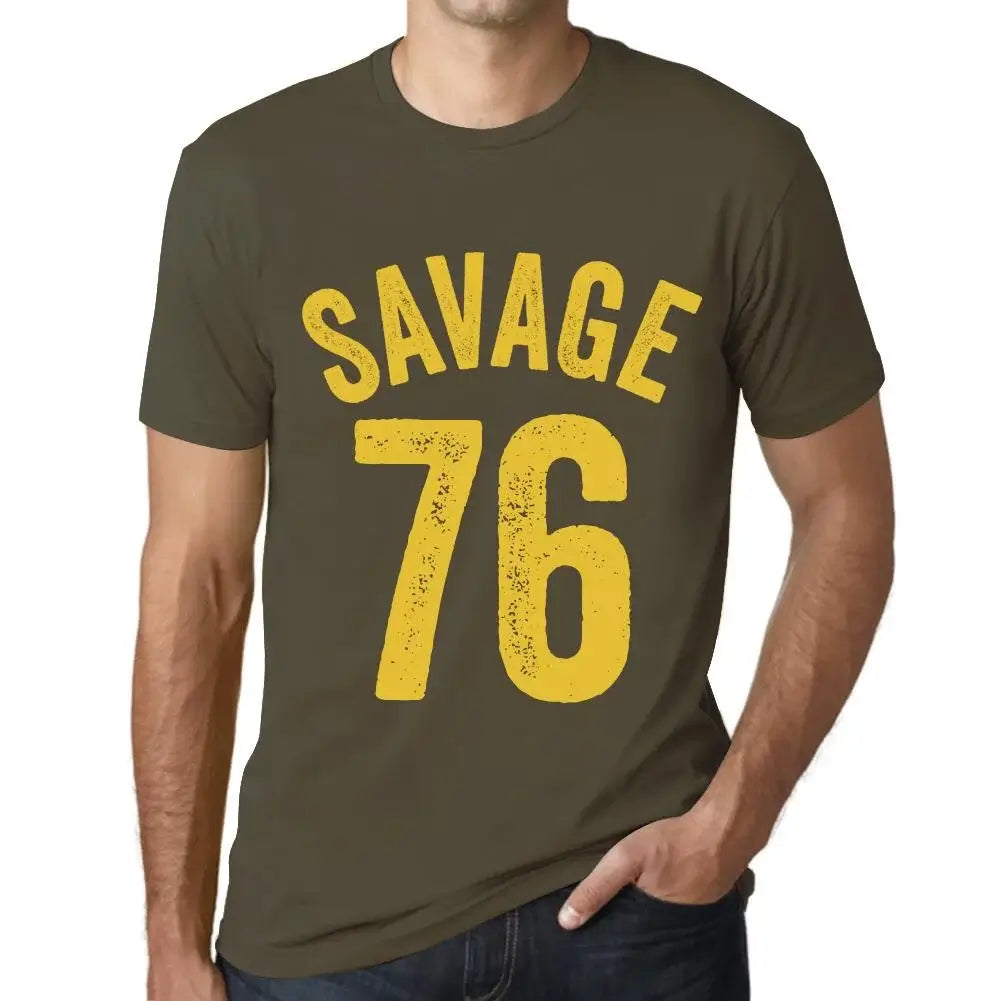 Men's Graphic T-Shirt Savage 76 76th Birthday Anniversary 76 Year Old Gift 1948 Vintage Eco-Friendly Short Sleeve Novelty Tee