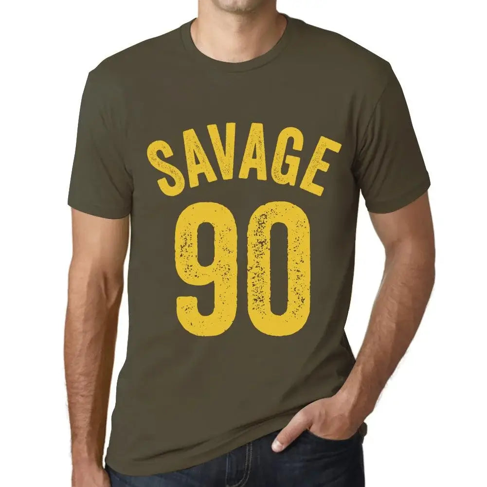 Men's Graphic T-Shirt Savage 90 90th Birthday Anniversary 90 Year Old Gift 1934 Vintage Eco-Friendly Short Sleeve Novelty Tee