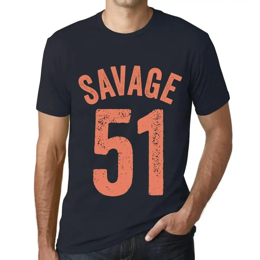 Men's Graphic T-Shirt Savage 51 51st Birthday Anniversary 51 Year Old Gift 1973 Vintage Eco-Friendly Short Sleeve Novelty Tee