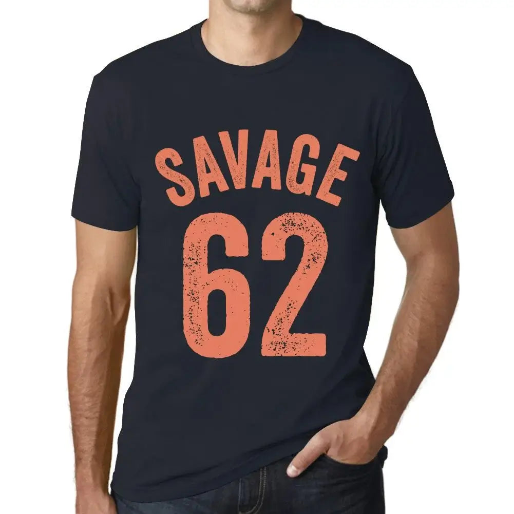 Men's Graphic T-Shirt Savage 62 62nd Birthday Anniversary 62 Year Old Gift 1962 Vintage Eco-Friendly Short Sleeve Novelty Tee