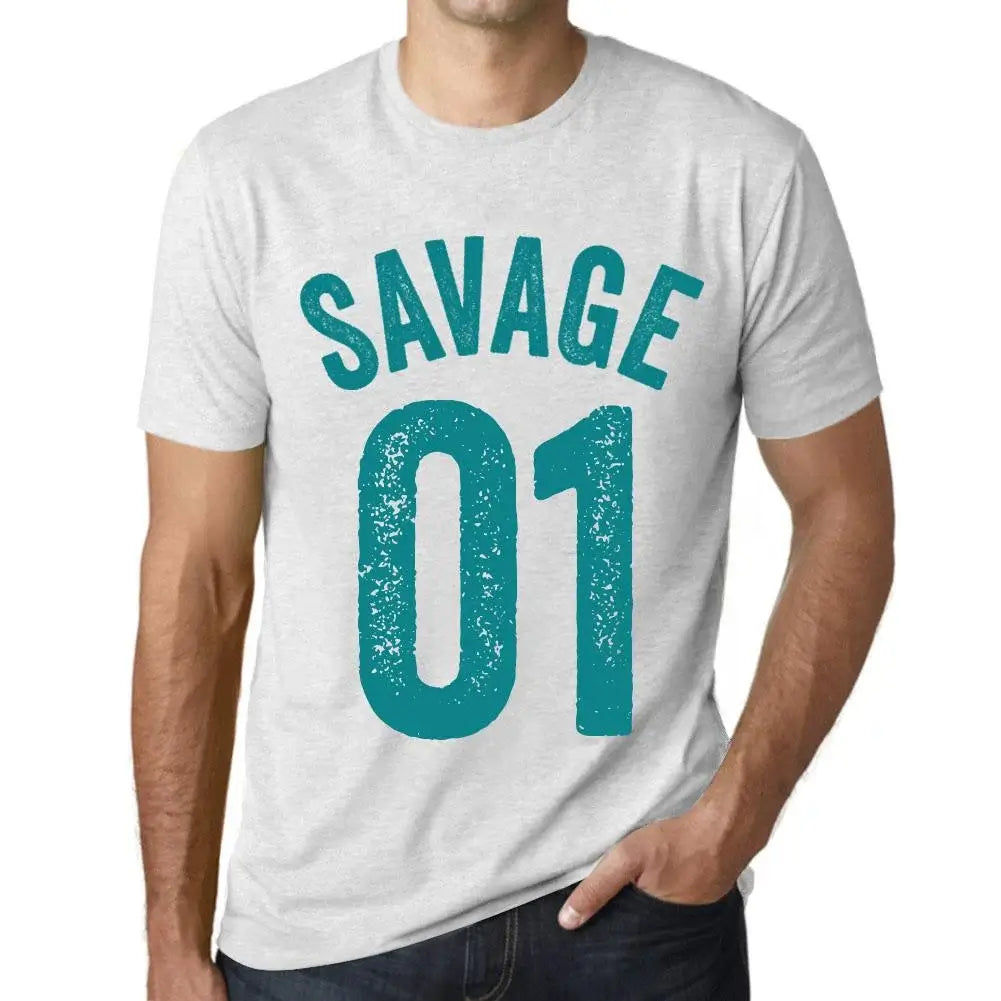 Men's Graphic T-Shirt Savage 01 1st Birthday Anniversary 1 Year Old Gift 2023 Vintage Eco-Friendly Short Sleeve Novelty Tee