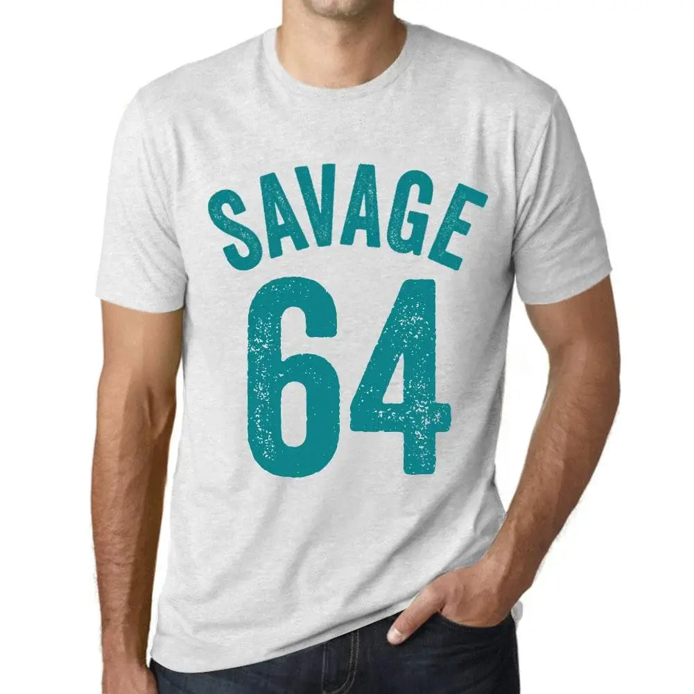 Men's Graphic T-Shirt Savage 64 64th Birthday Anniversary 64 Year Old Gift 1960 Vintage Eco-Friendly Short Sleeve Novelty Tee