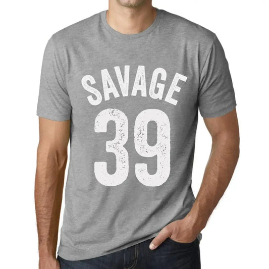 Men's Graphic T-Shirt Savage 39 39th Birthday Anniversary 39 Year Old Gift 1985 Vintage Eco-Friendly Short Sleeve Novelty Tee