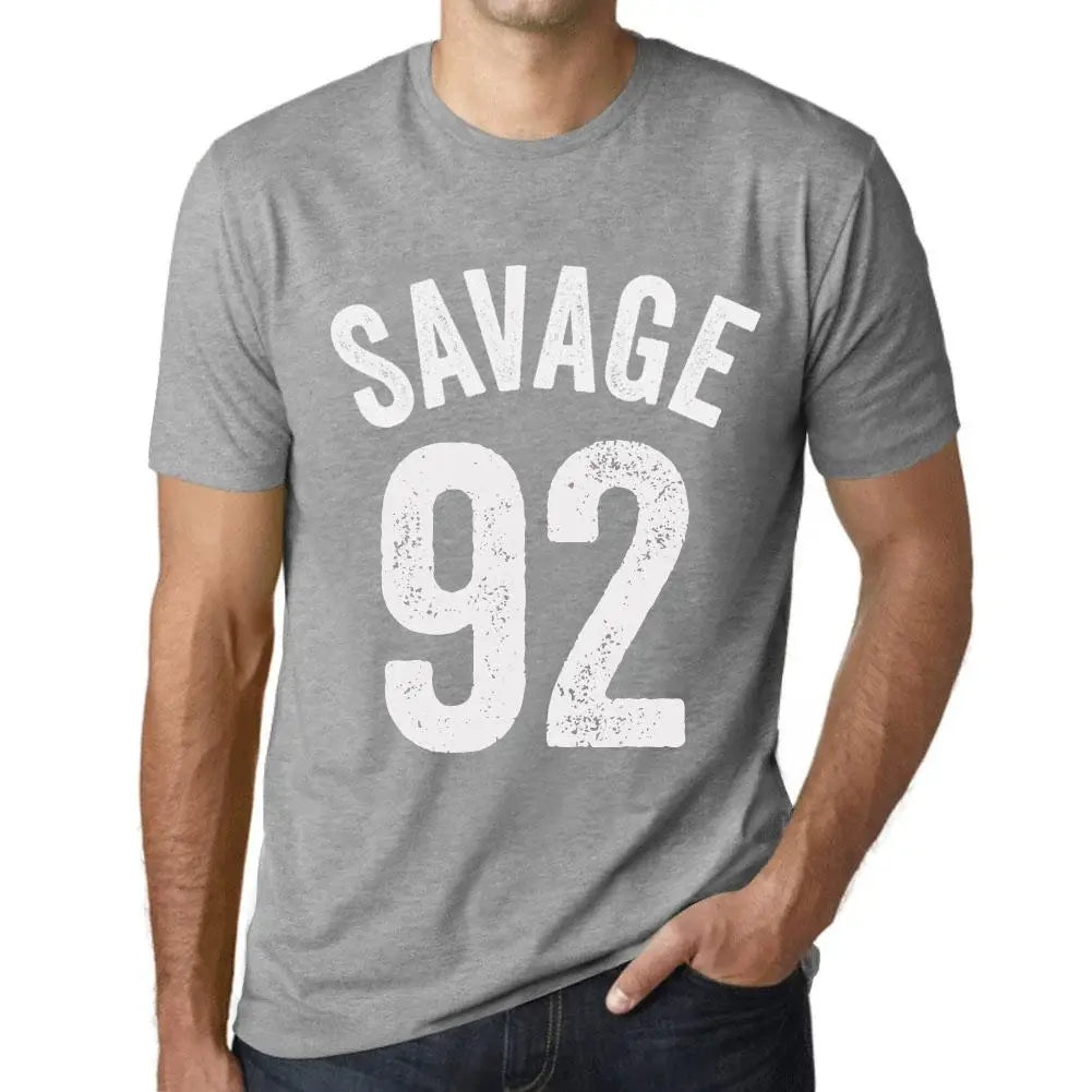 Men's Graphic T-Shirt Savage 92 92nd Birthday Anniversary 92 Year Old Gift 1932 Vintage Eco-Friendly Short Sleeve Novelty Tee