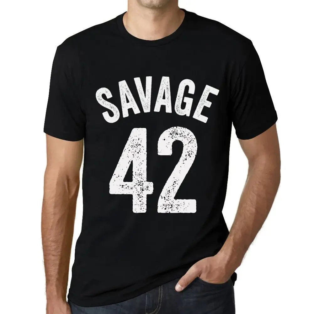 Men's Graphic T-Shirt Savage 42 42nd Birthday Anniversary 42 Year Old Gift 1982 Vintage Eco-Friendly Short Sleeve Novelty Tee