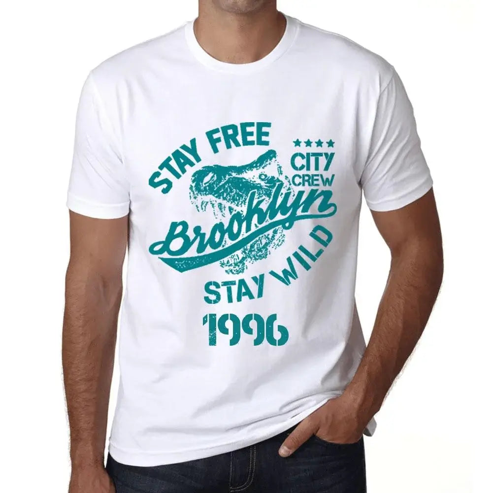Men's Graphic T-Shirt Stay Free Stay Wild 1996 28th Birthday Anniversary 28 Year Old Gift 1996 Vintage Eco-Friendly Short Sleeve Novelty Tee