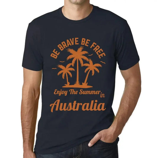 Men's Graphic T-Shirt Be Brave Be Free Enjoy The Summer In Australia Eco-Friendly Limited Edition Short Sleeve Tee-Shirt Vintage Birthday Gift Novelty