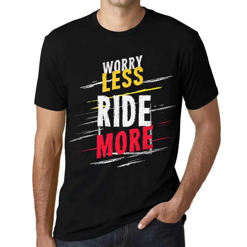 Men's Graphic T-Shirt Worry Less Ride More Eco-Friendly Limited Edition Short Sleeve Tee-Shirt Vintage Birthday Gift Novelty
