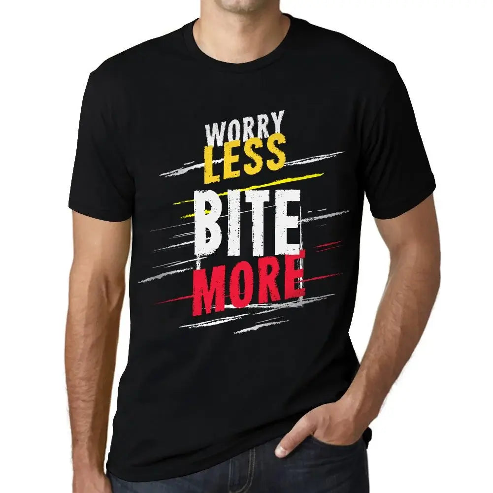 Men's Graphic T-Shirt Worry Less Bite More Eco-Friendly Limited Edition Short Sleeve Tee-Shirt Vintage Birthday Gift Novelty