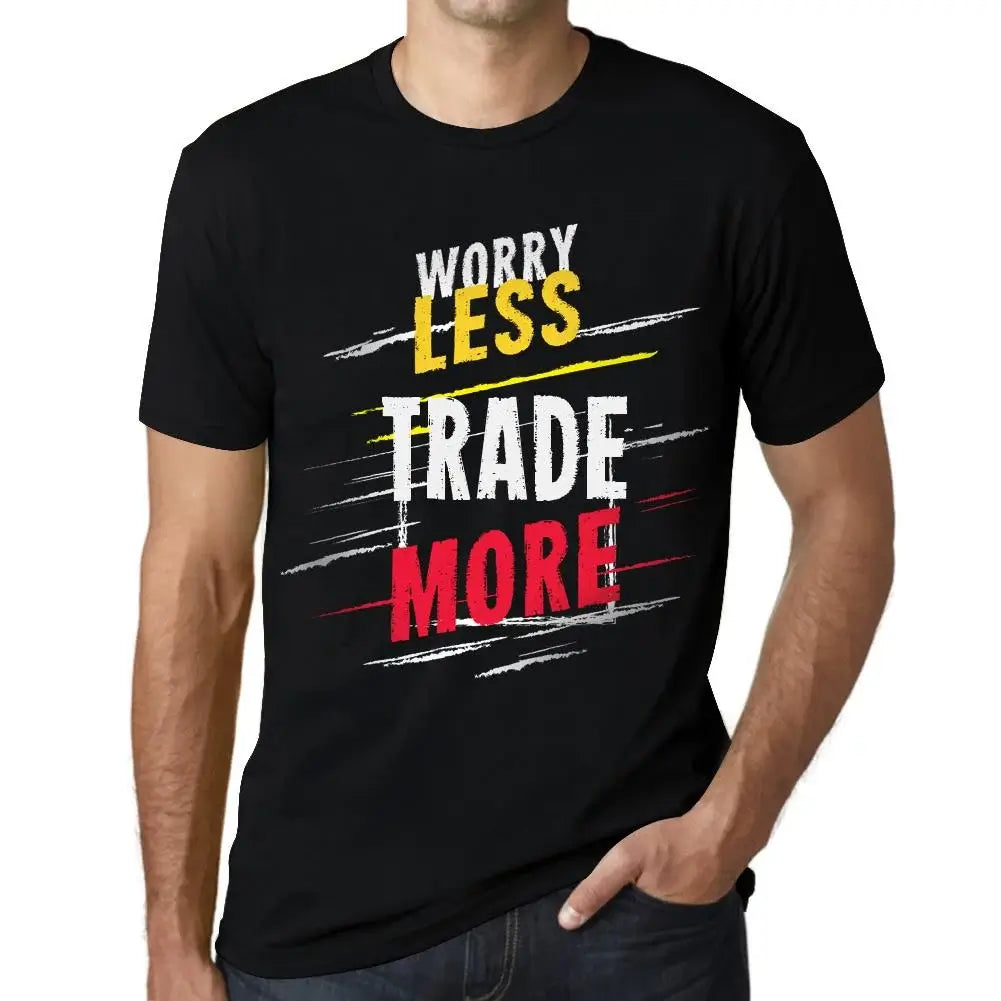Men's Graphic T-Shirt Worry Less Trade More Eco-Friendly Limited Edition Short Sleeve Tee-Shirt Vintage Birthday Gift Novelty