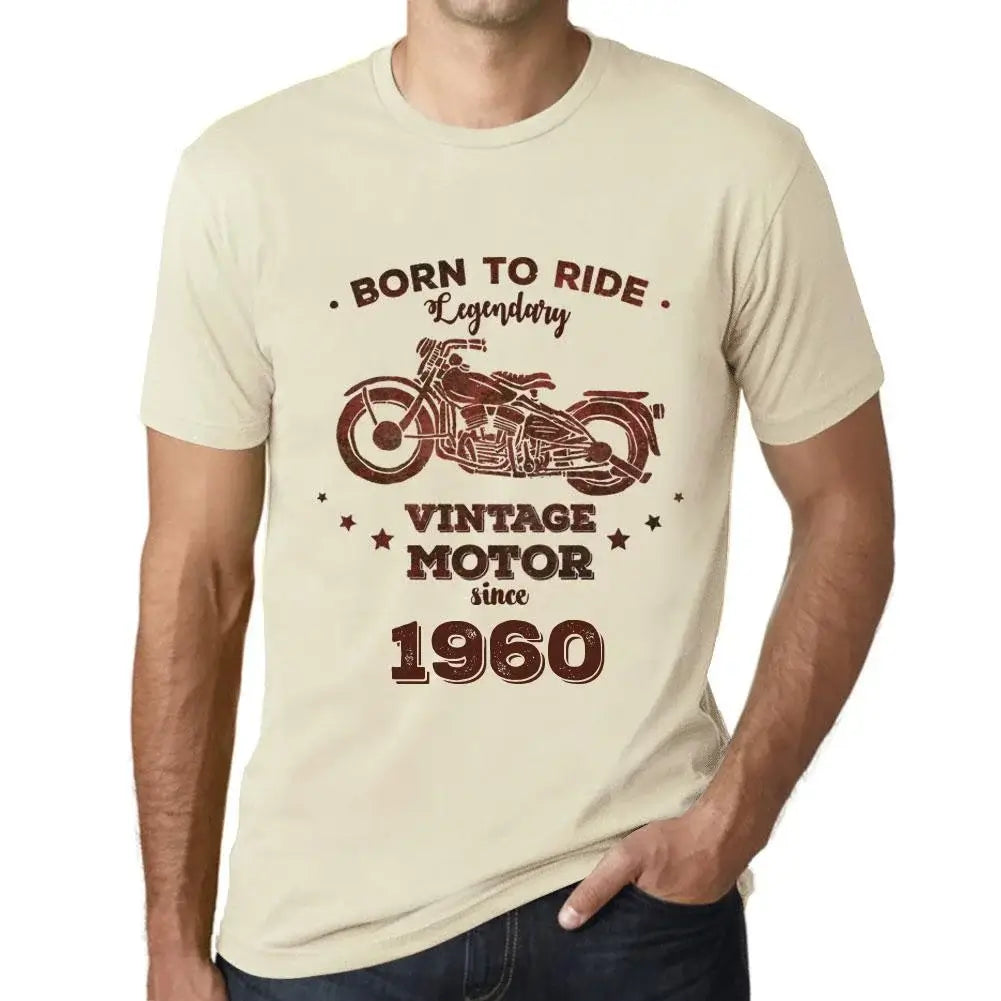 Men's Graphic T-Shirt Born to Ride Legendary Motor Since 1960 64th Birthday Anniversary 64 Year Old Gift 1960 Vintage Eco-Friendly Short Sleeve Novelty Tee