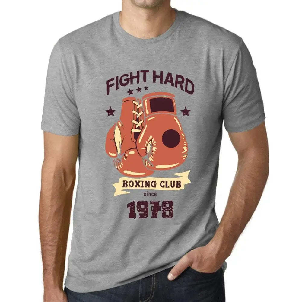 Men's Graphic T-Shirt Boxing Club Fight Hard Since 1978 46th Birthday Anniversary 46 Year Old Gift 1978 Vintage Eco-Friendly Short Sleeve Novelty Tee