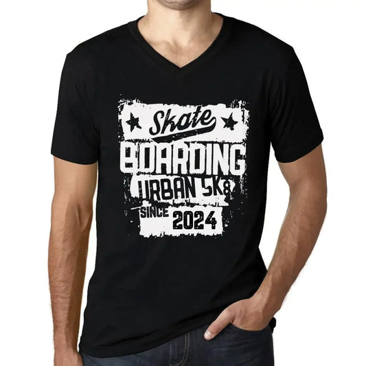 Men's Graphic T-Shirt V Neck Urban Skateboard Since 2024 Vintage Eco-Friendly Short Sleeve Novelty Tee