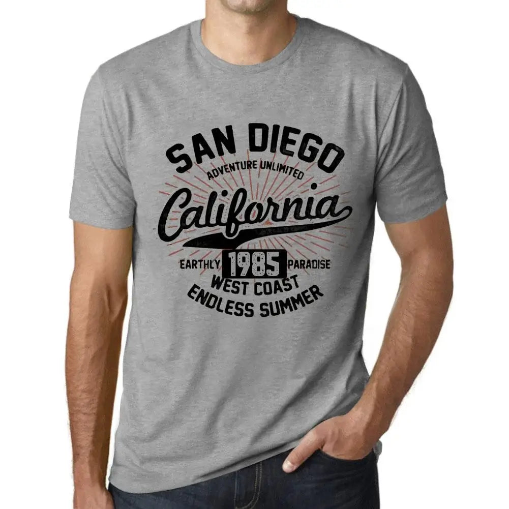 Men's Graphic T-Shirt San Diego California Endless Summer 1985 39th Birthday Anniversary 39 Year Old Gift 1985 Vintage Eco-Friendly Short Sleeve Novelty Tee