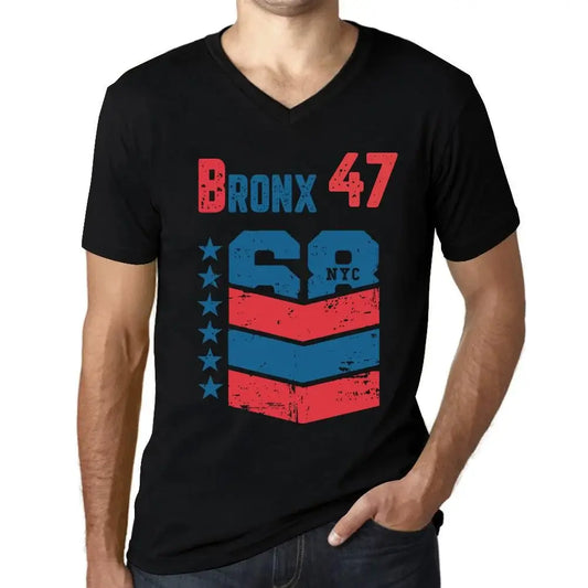 Men's Graphic T-Shirt V Neck Bronx 47 47th Birthday Anniversary 47 Year Old Gift 1977 Vintage Eco-Friendly Short Sleeve Novelty Tee