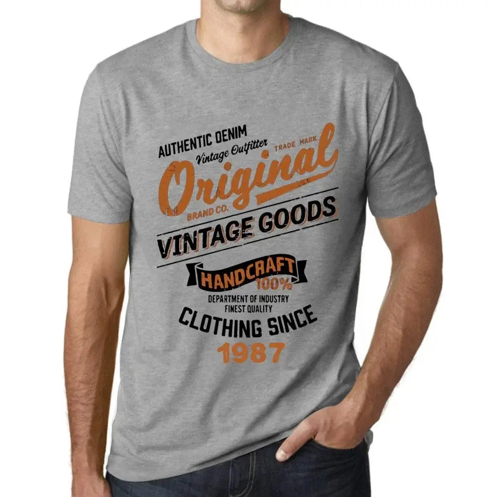Men's Graphic T-Shirt Original Vintage Clothing Since 1987 37th Birthday Anniversary 37 Year Old Gift 1987 Vintage Eco-Friendly Short Sleeve Novelty Tee