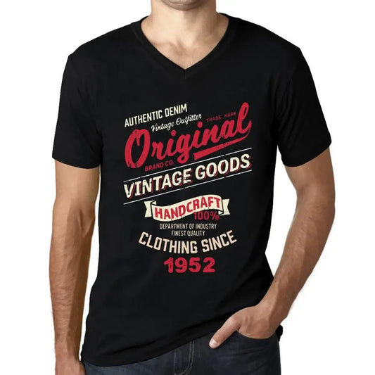 Men's Graphic T-Shirt V Neck Original Vintage Clothing Since 1952 72nd Birthday Anniversary 72 Year Old Gift 1952 Vintage Eco-Friendly Short Sleeve Novelty Tee