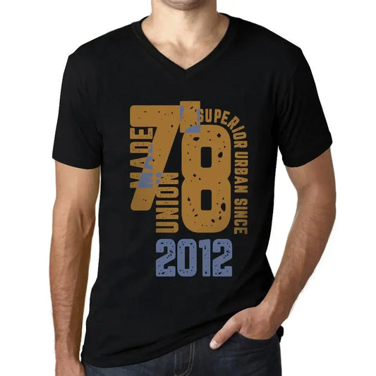 Men's Graphic T-Shirt V Neck Superior Urban Style Since 2012 12nd Birthday Anniversary 12 Year Old Gift 2012 Vintage Eco-Friendly Short Sleeve Novelty Tee