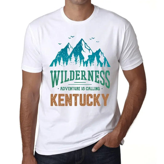 Men's Graphic T-Shirt Wilderness, Adventure Is Calling Kentucky Eco-Friendly Limited Edition Short Sleeve Tee-Shirt Vintage Birthday Gift Novelty