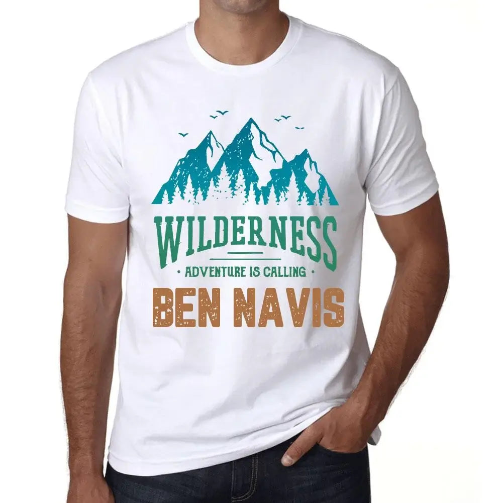 Men's Graphic T-Shirt Wilderness, Adventure Is Calling Ben Navis Eco-Friendly Limited Edition Short Sleeve Tee-Shirt Vintage Birthday Gift Novelty