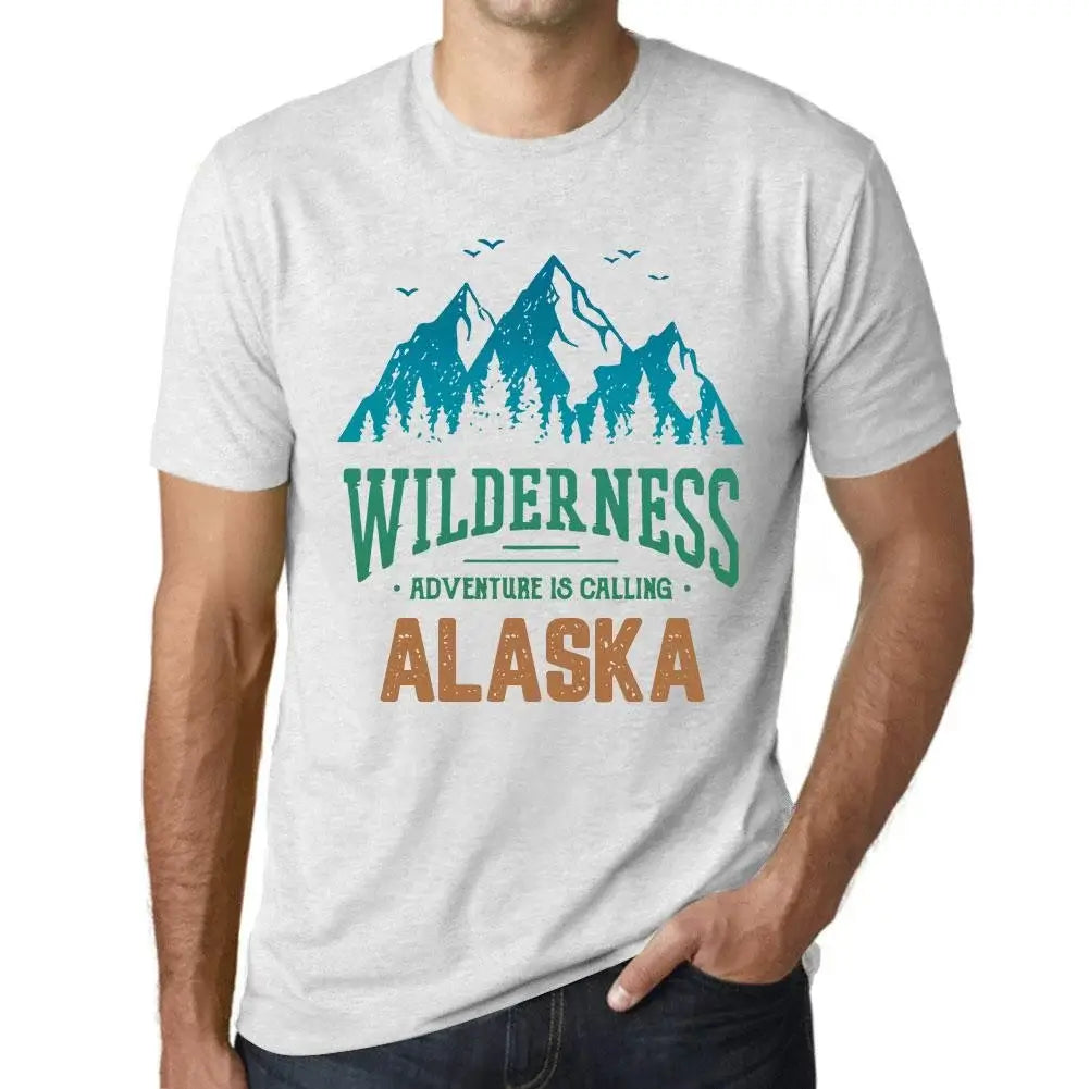 Men's Graphic T-Shirt Wilderness, Adventure Is Calling Alaska Eco-Friendly Limited Edition Short Sleeve Tee-Shirt Vintage Birthday Gift Novelty