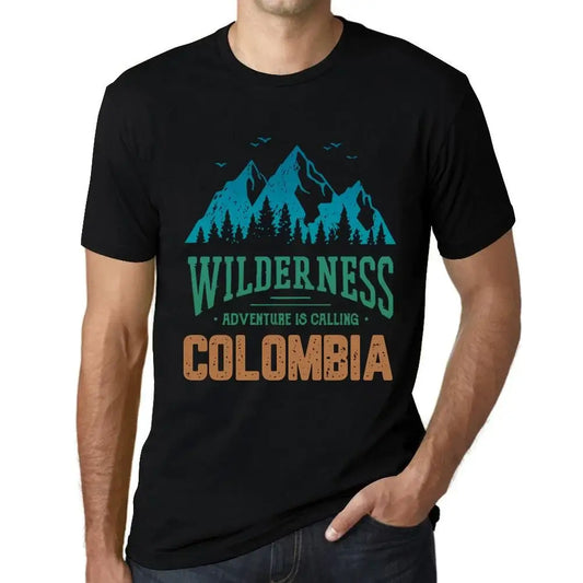 Men's Graphic T-Shirt Wilderness, Adventure Is Calling Colombia Eco-Friendly Limited Edition Short Sleeve Tee-Shirt Vintage Birthday Gift Novelty