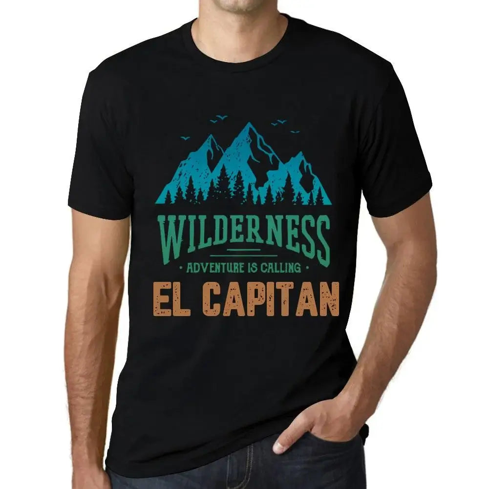 Men's Graphic T-Shirt Wilderness, Adventure Is Calling El Capitan Eco-Friendly Limited Edition Short Sleeve Tee-Shirt Vintage Birthday Gift Novelty