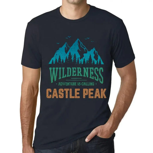 Men's Graphic T-Shirt Wilderness, Adventure Is Calling Castle Peak Eco-Friendly Limited Edition Short Sleeve Tee-Shirt Vintage Birthday Gift Novelty