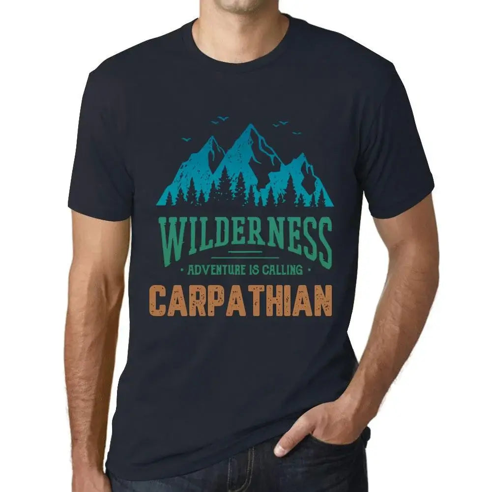 Men's Graphic T-Shirt Wilderness, Adventure Is Calling Carpathian Eco-Friendly Limited Edition Short Sleeve Tee-Shirt Vintage Birthday Gift Novelty