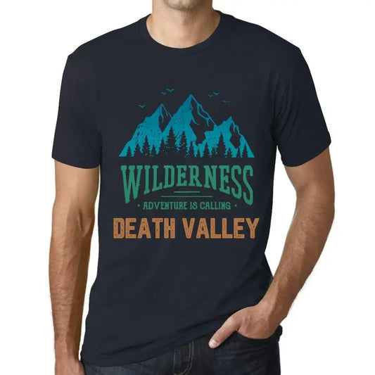 Men's Graphic T-Shirt Wilderness, Adventure Is Calling Death Valley Eco-Friendly Limited Edition Short Sleeve Tee-Shirt Vintage Birthday Gift Novelty