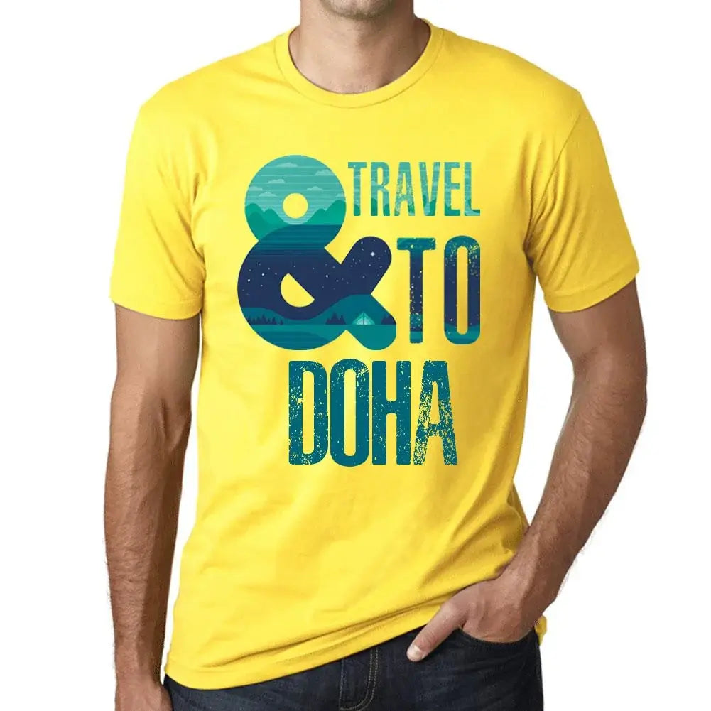 Men's Graphic T-Shirt And Travel To Doha Eco-Friendly Limited Edition Short Sleeve Tee-Shirt Vintage Birthday Gift Novelty