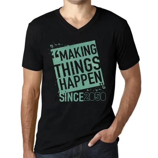 Men's Graphic T-Shirt V Neck Making Things Happen Since 2050