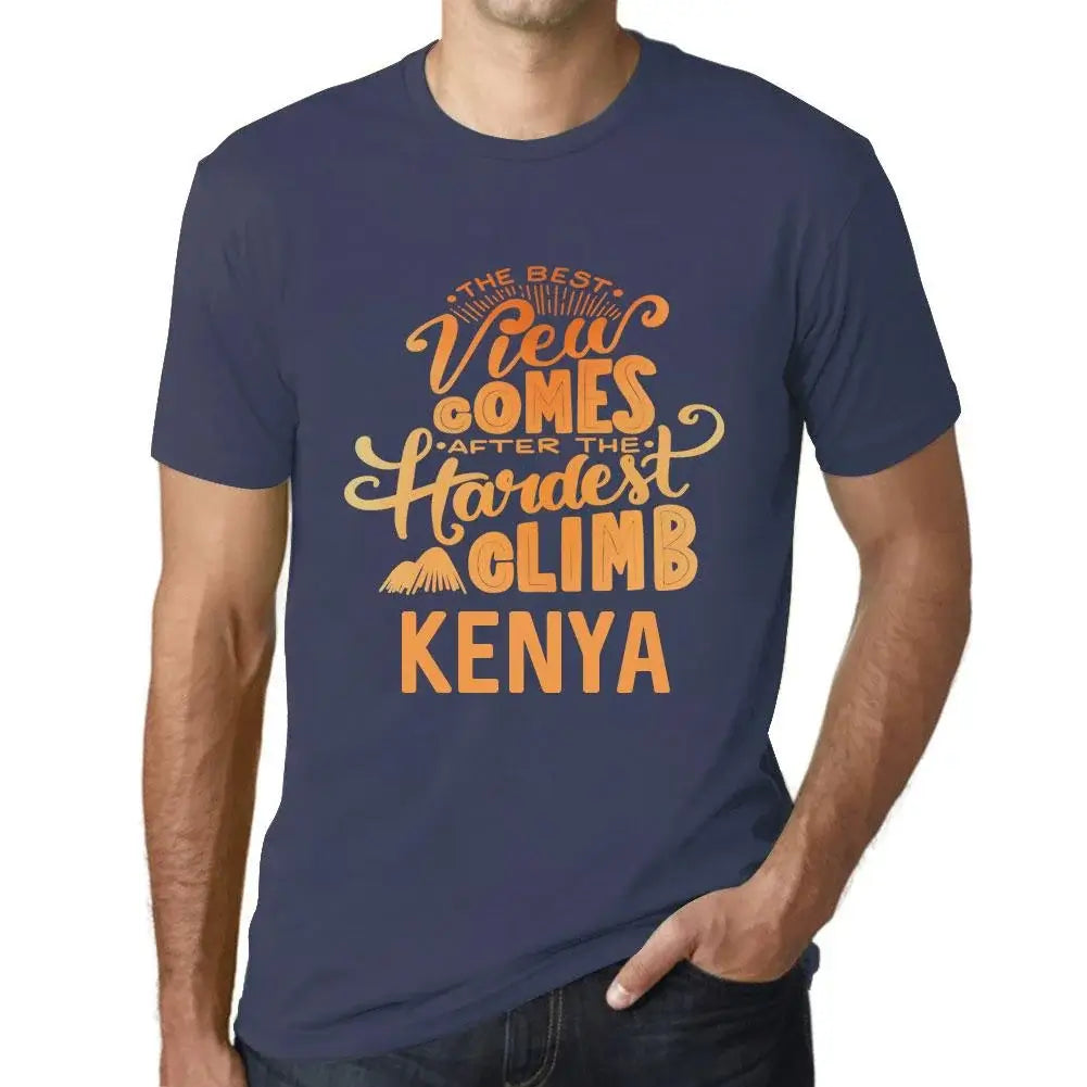 Men's Graphic T-Shirt The Best View Comes After Hardest Mountain Climb Kenya Eco-Friendly Limited Edition Short Sleeve Tee-Shirt Vintage Birthday Gift Novelty