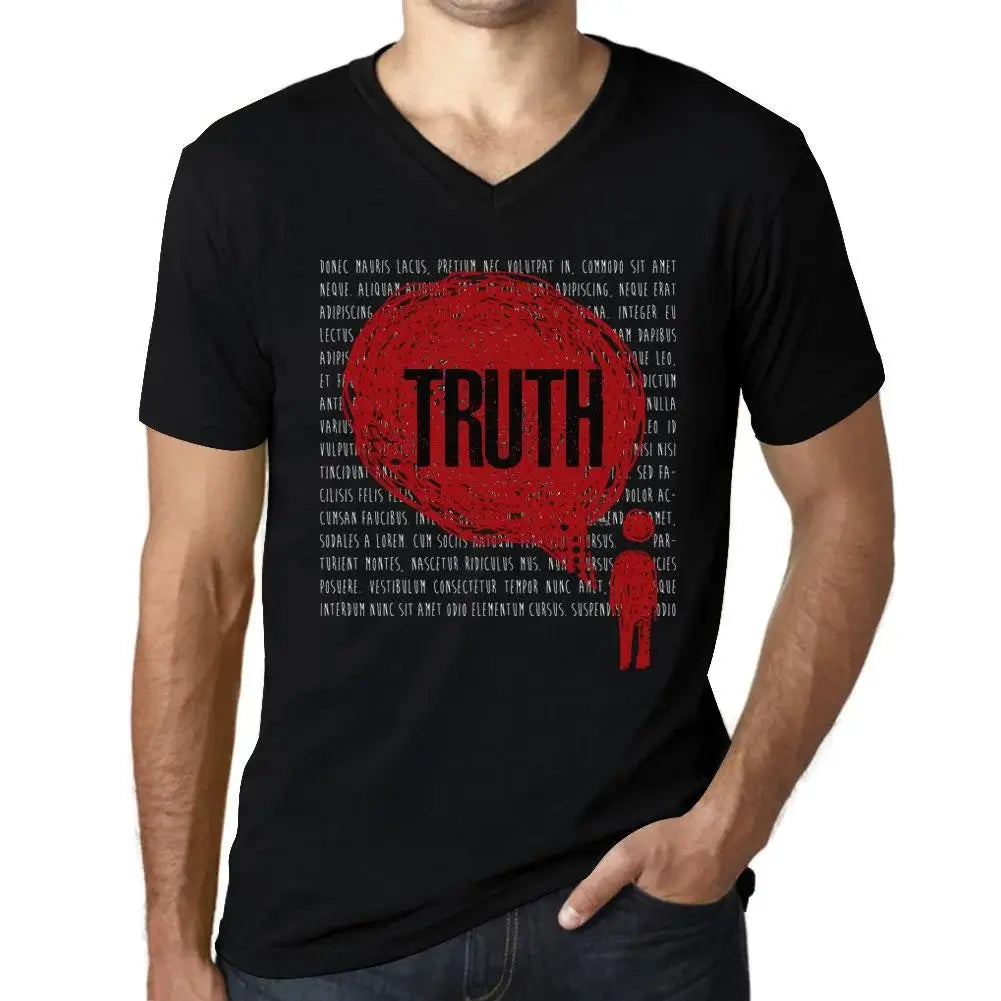 Men's Graphic T-Shirt V Neck Thoughts Truth Eco-Friendly Limited Edition Short Sleeve Tee-Shirt Vintage Birthday Gift Novelty