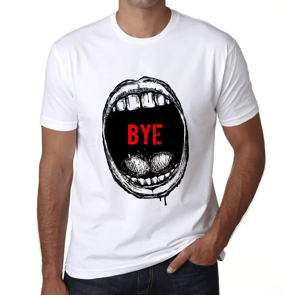 Men's Graphic T-Shirt Mouth Expressions Bye Eco-Friendly Limited Edition Short Sleeve Tee-Shirt Vintage Birthday Gift Novelty