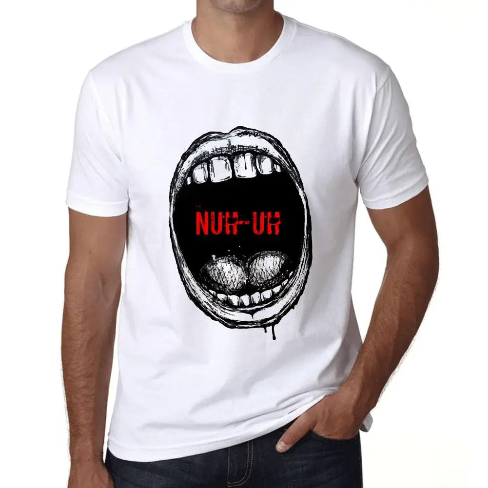 Men's Graphic T-Shirt Mouth Expressions Nuh-Uh Eco-Friendly Limited Edition Short Sleeve Tee-Shirt Vintage Birthday Gift Novelty