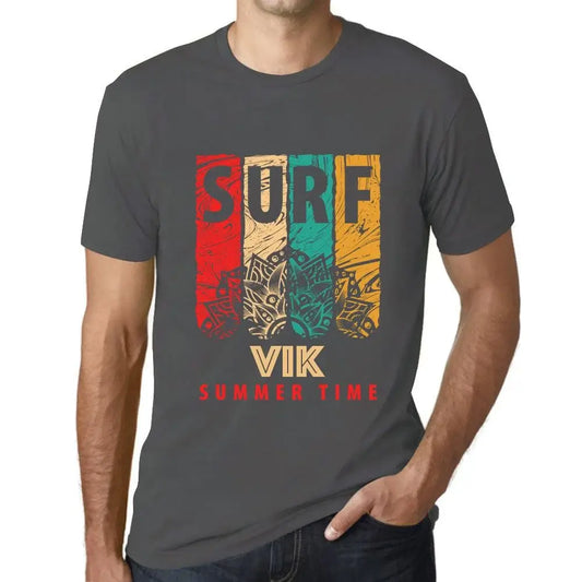 Men's Graphic T-Shirt Summer Time Surf In Vik Eco-Friendly Limited Edition Short Sleeve Tee-Shirt Vintage Birthday Gift Novelty