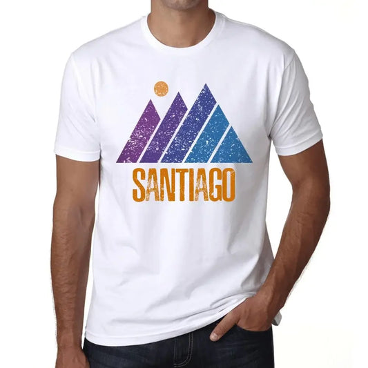Men's Graphic T-Shirt Mountain Santiago Eco-Friendly Limited Edition Short Sleeve Tee-Shirt Vintage Birthday Gift Novelty