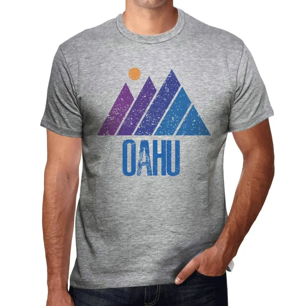 Men's Graphic T-Shirt Mountain Oahu Eco-Friendly Limited Edition Short Sleeve Tee-Shirt Vintage Birthday Gift Novelty