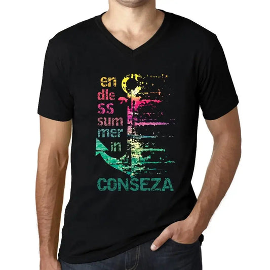 Men's Graphic T-Shirt V Neck Endless Summer In Conseza Eco-Friendly Limited Edition Short Sleeve Tee-Shirt Vintage Birthday Gift Novelty