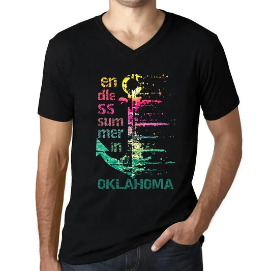 Men's Graphic T-Shirt V Neck Endless Summer In Oklahoma Eco-Friendly Limited Edition Short Sleeve Tee-Shirt Vintage Birthday Gift Novelty