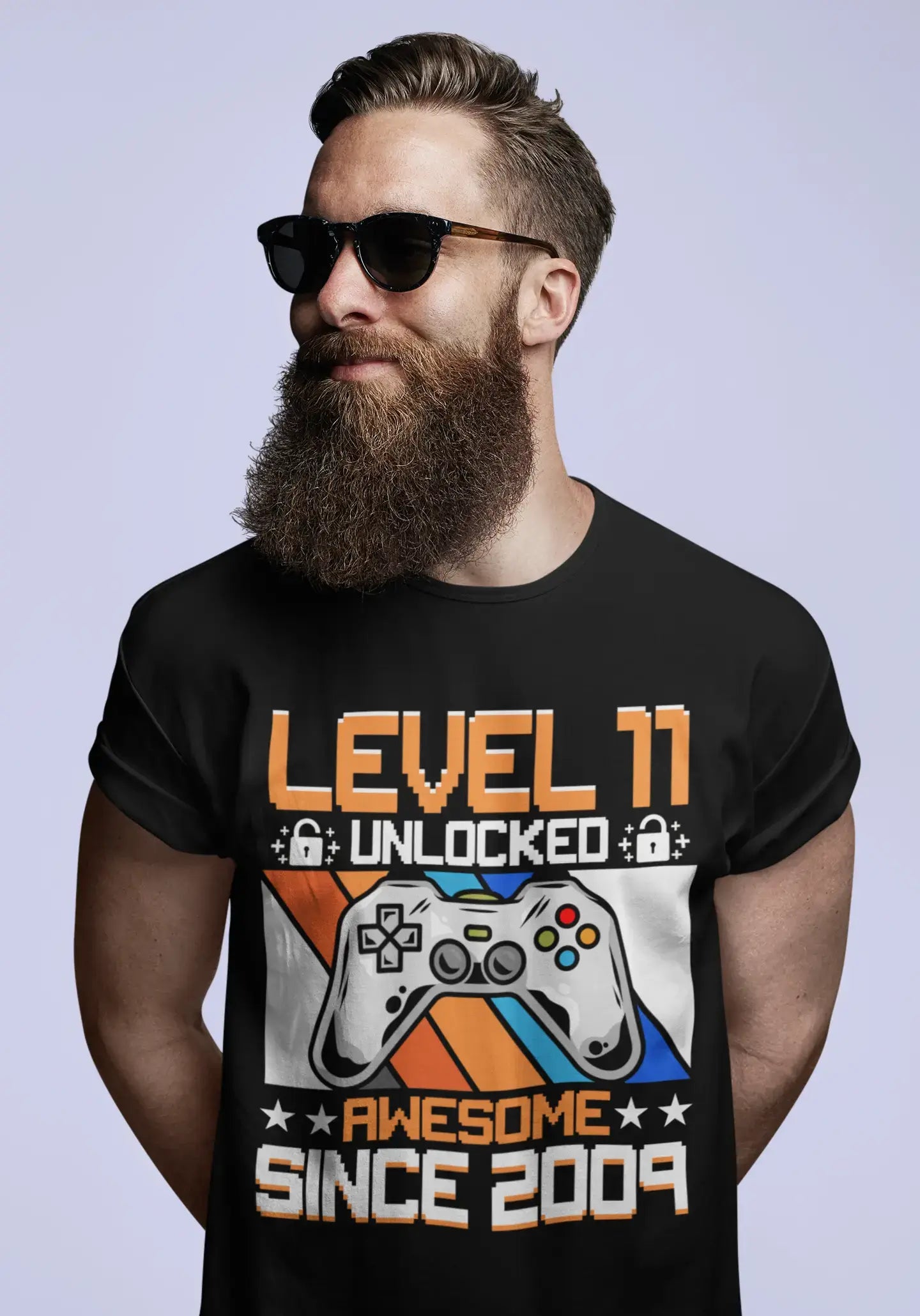 ULTRABASIC Men's Gaming T-Shirt Level 11 Unlocked - Awesome Since 2009 - 11th Birthday Gift