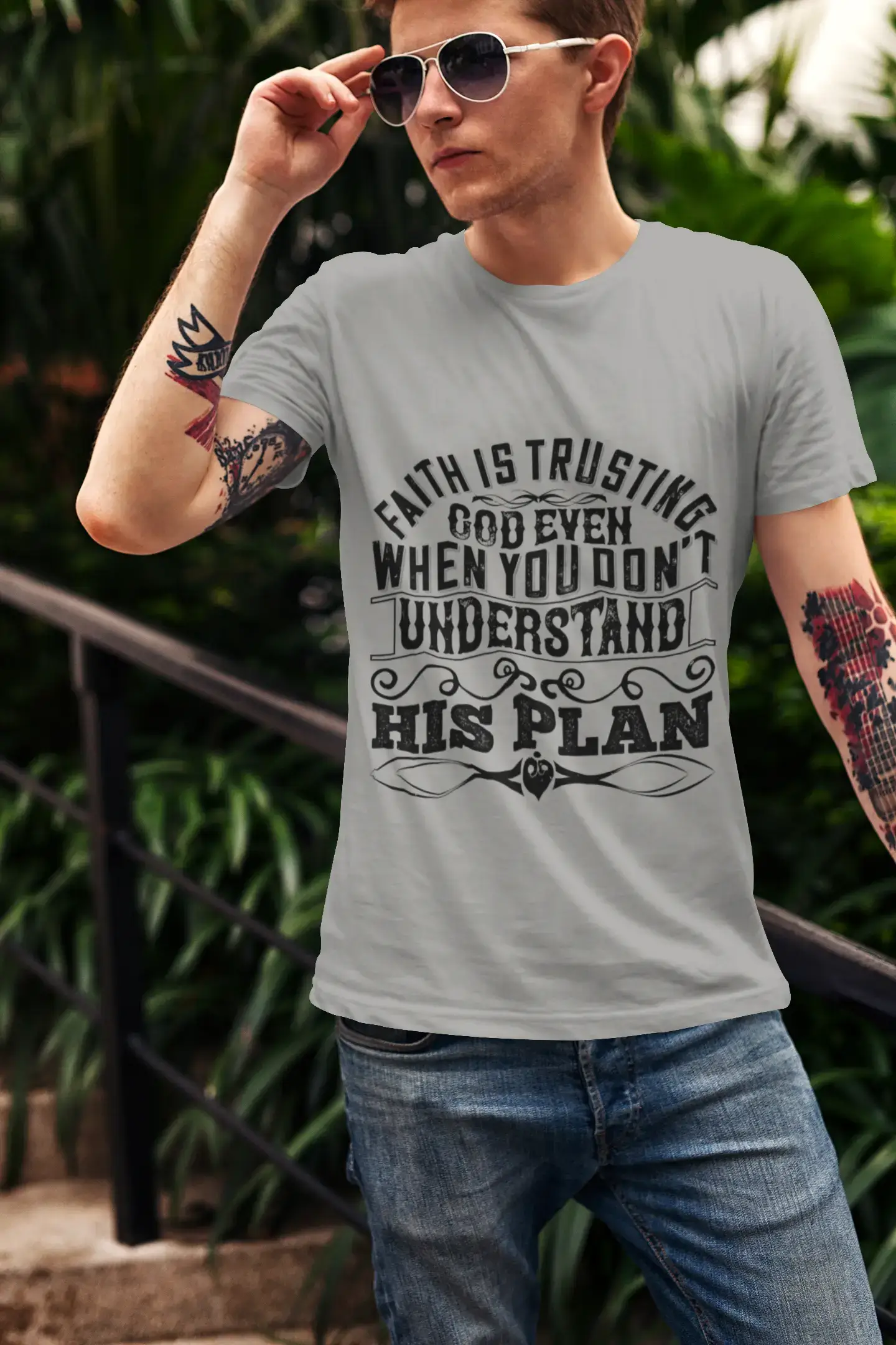 ULTRABASIC Men's T-Shirt Faith is Trusting God Even When You Don't Understand His Plan - Muslim Tee Shirt