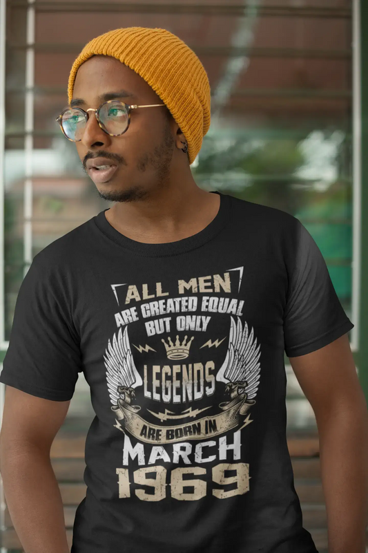 ULTRABASIC Men's T-Shirt All Men are Created Equal but Only Legends are Born in March 1969 - Gift for 52nd Birthday