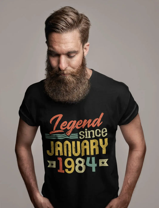 ULTRABASIC Men's T-Shirt Legend Since January 1984 - Funny 37th Birthday Gift Tee Shirt