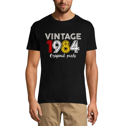 Men's Graphic T-Shirt Original Parts 1984 40th Birthday Anniversary 40 Year Old Gift 1984 Vintage Eco-Friendly Short Sleeve Novelty Tee